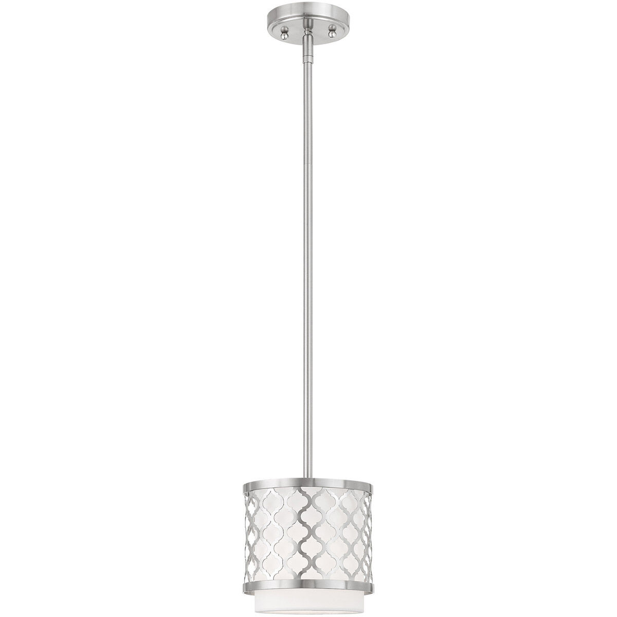 Arabesque 1 Light 7 inch Brushed Nickel Mini Pendant Ceiling Light