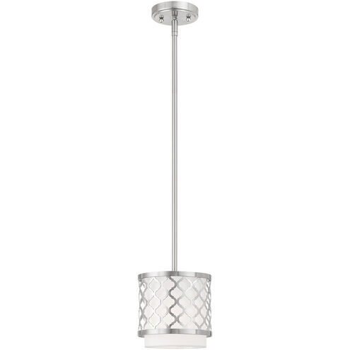 Arabesque 1 Light 7 inch Brushed Nickel Mini Pendant Ceiling Light