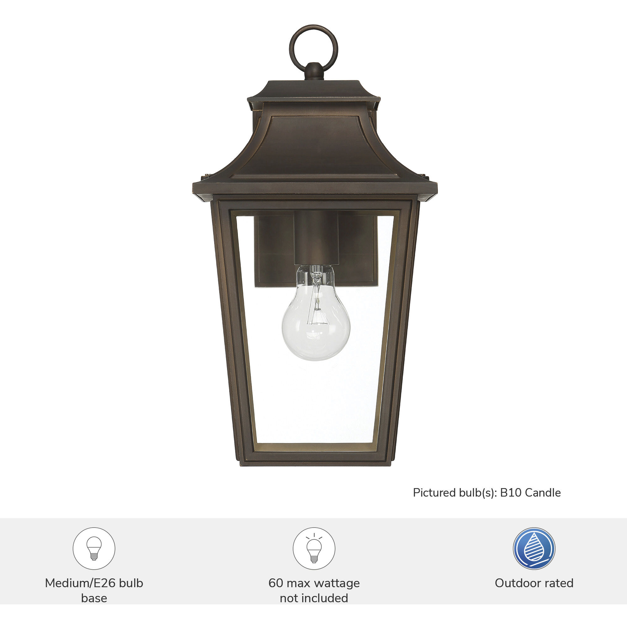 Spring Cove 1 Light 15 inch Matte Bronze Outdoor Wall Lantern, Medium