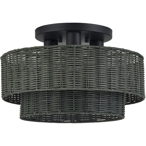 Weavington 3 Light 15 inch Black Semi Flush Mount Ceiling Light, Large