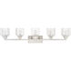 Aragon 5 Light 42 inch Brushed Nickel Vanity Sconce Wall Light