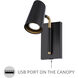 Stylus LED 5.63 inch Black and Gold Reading Light Wall Light
