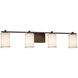 Textile LED 34 inch Dark Bronze Bath/Vanity Wall Light in White, Cylinder with Flat Rim