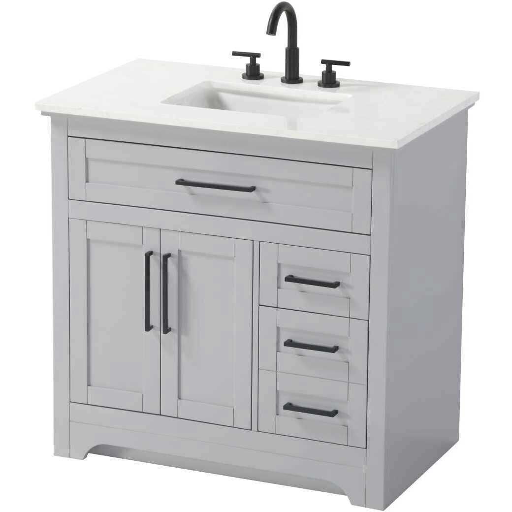 Remington 36 X 35 inch Grey Bathroom Vanity Cabinet