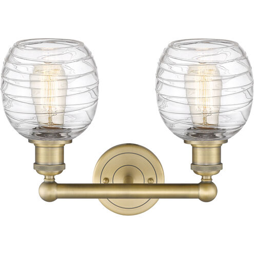 Belfast 2 Light 15 inch Brushed Brass Bath Vanity Light Wall Light in Deco Swirl