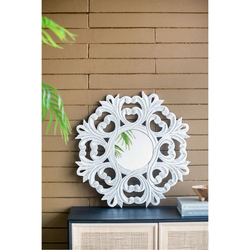 Rustic 24 inch White Wall Mirror