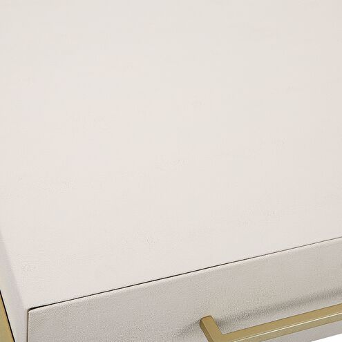 Jewel 48 inch White Faux Shagreen and Gold Leaf Desk