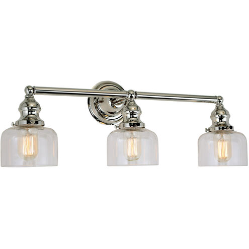 Union Square Shyra 3 Light 25 inch Polished Nickel Bathroom Wall Sconce Wall Light