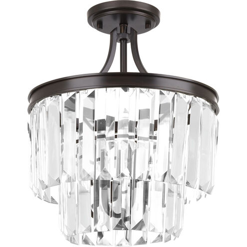 Benedict 3 Light 13 inch Antique Bronze Semi-Flush Convertible Pendant Ceiling Light, Design Series
