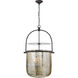 Chapman & Myers Lorford 4 Light 20 inch Aged Iron Bell Lantern Pendant Ceiling Light in Mercury Glass