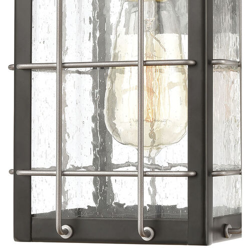 Brewster 1 Light 11 inch Matte Black with Weathered Zinc Outdoor Sconce