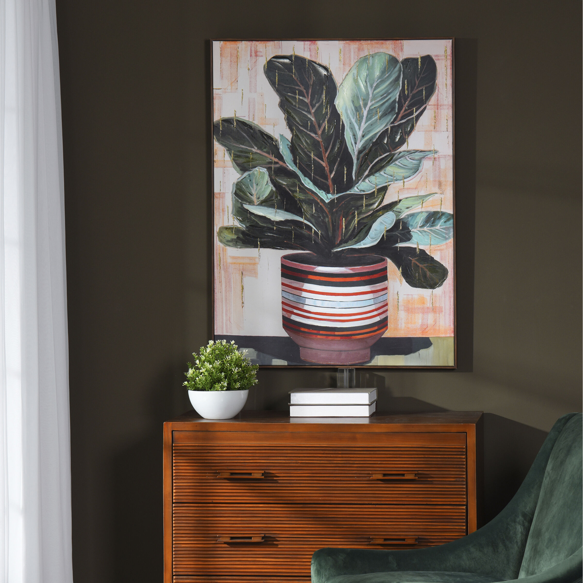 Potter Multi - Green and Orange and Gold and White Wall Art