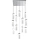 Parallel LED Classic Silver Chandelier Ceiling Light, Square Multi-Port