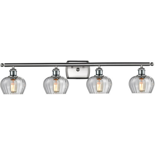 Ballston Fenton 4 Light 36 inch Brushed Satin Nickel Bath Vanity Light Wall Light in Clear Glass, Ballston