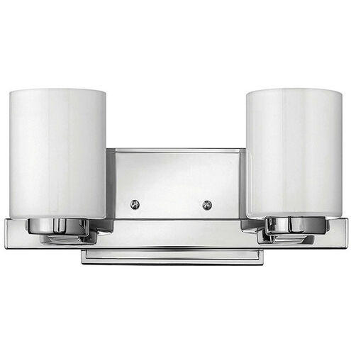 Miley 2 Light 13 inch Chrome Vanity Light Wall Light in Cased Opal