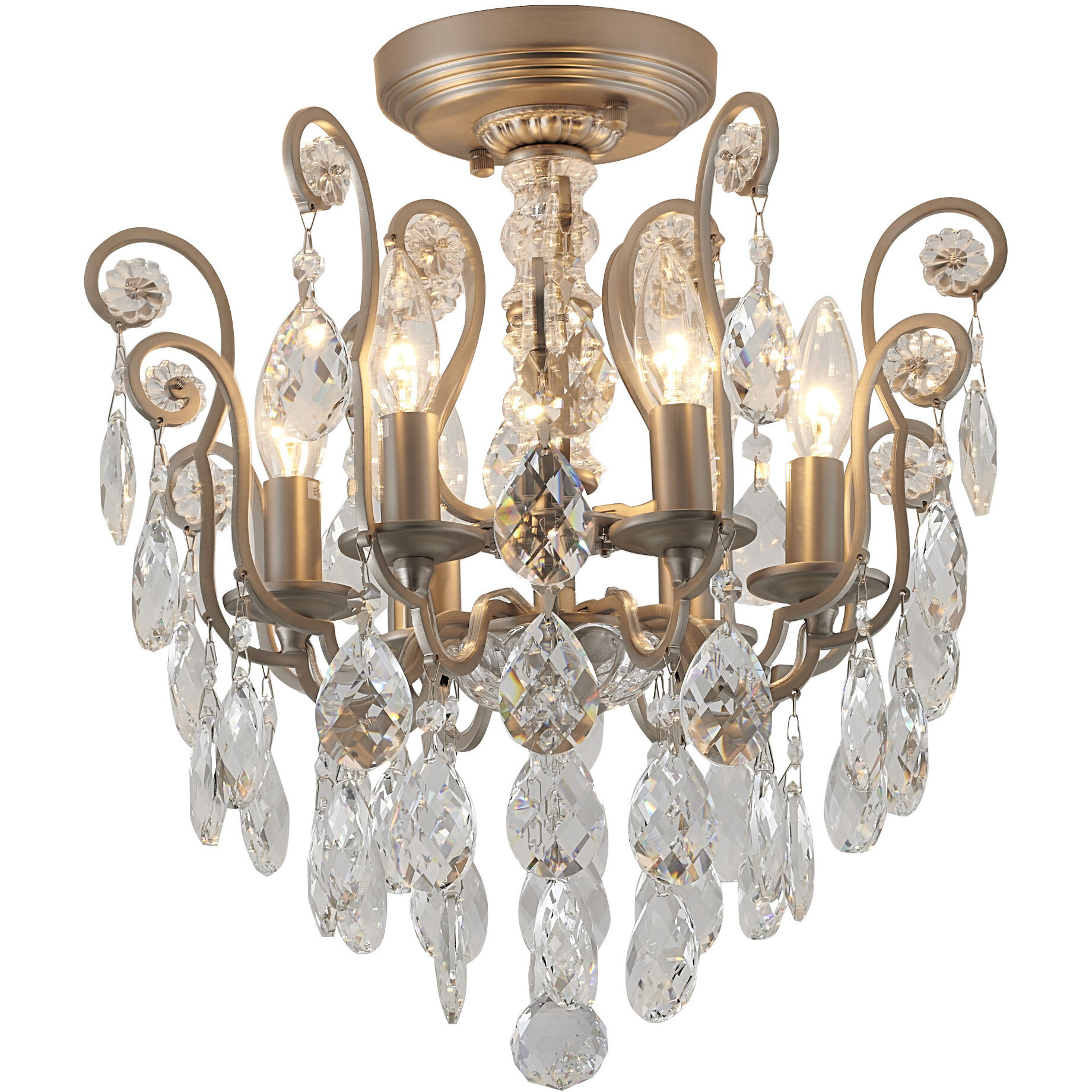 Canada 6 Light 16 inch Pewter Chandelier Ceiling Light, Pewter Frame