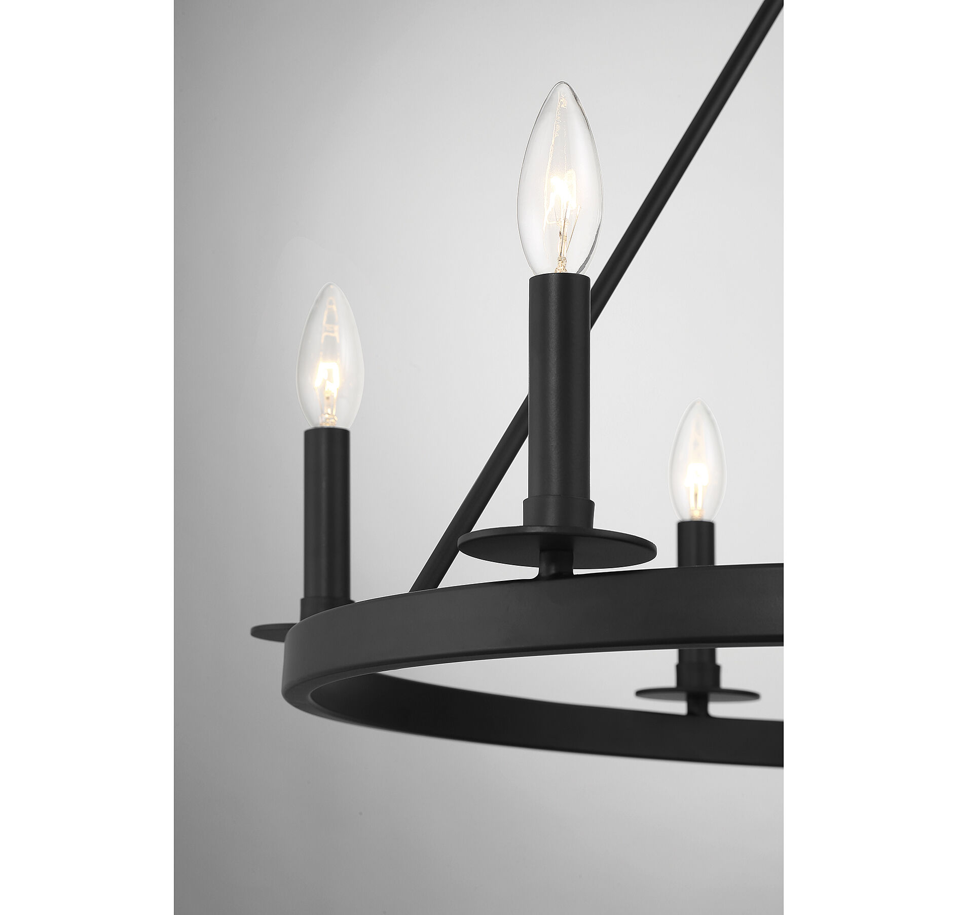 Traditional 6 Light 26 inch Matte Black Chandelier Ceiling Light