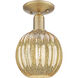 Preston 1 Light 7 inch Brushed Brass Semi-Flush Mount Ceiling Light in Mercury Glass