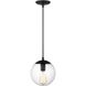 Leo - Hanging Globe 1 Light 8 inch Midnight Black Pendant Ceiling Light