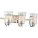 Goodwin 3 Light 24 inch Satin Nickel Bath Light Wall Light