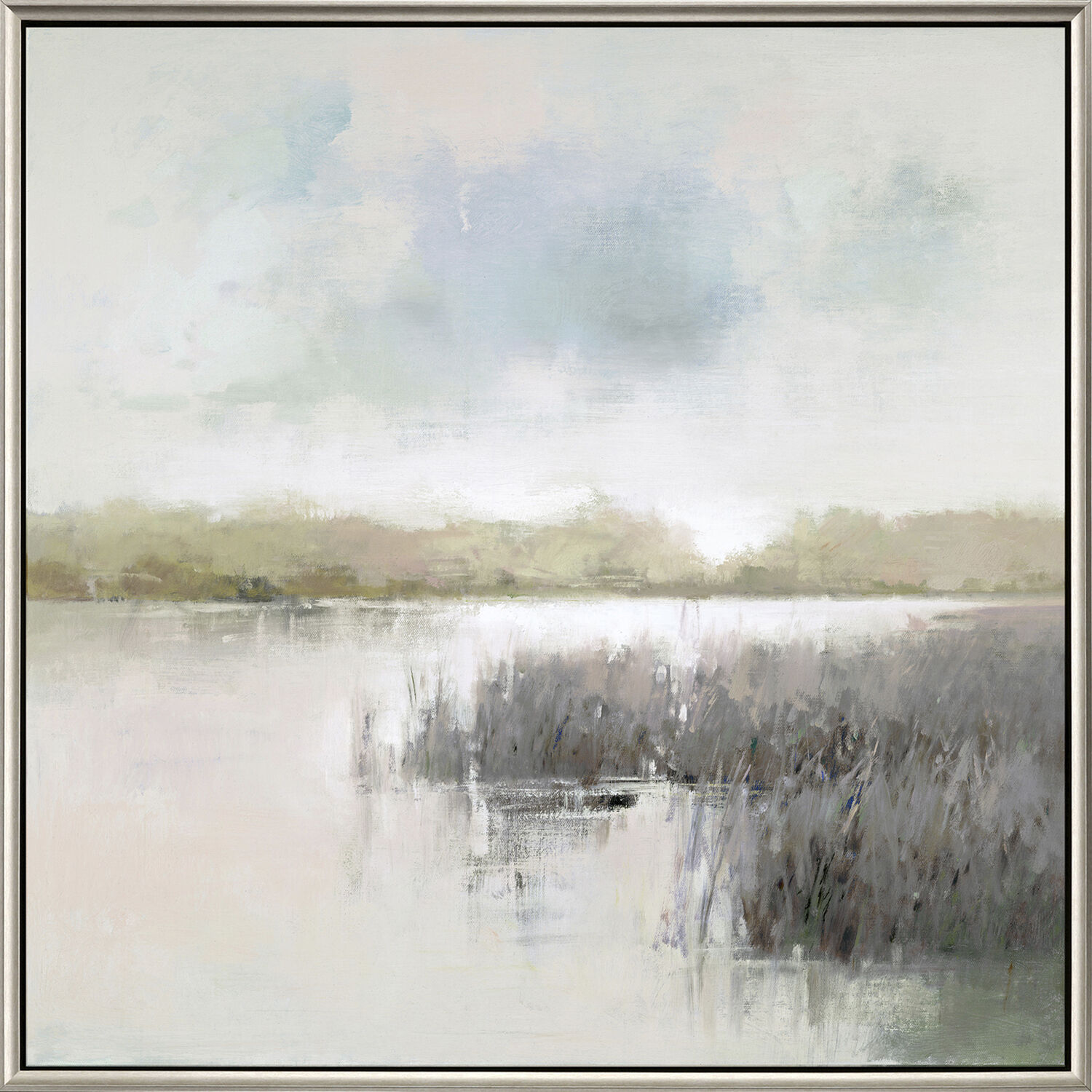 Dawn Glow Blue and Gray and Green and Neutral Canvas