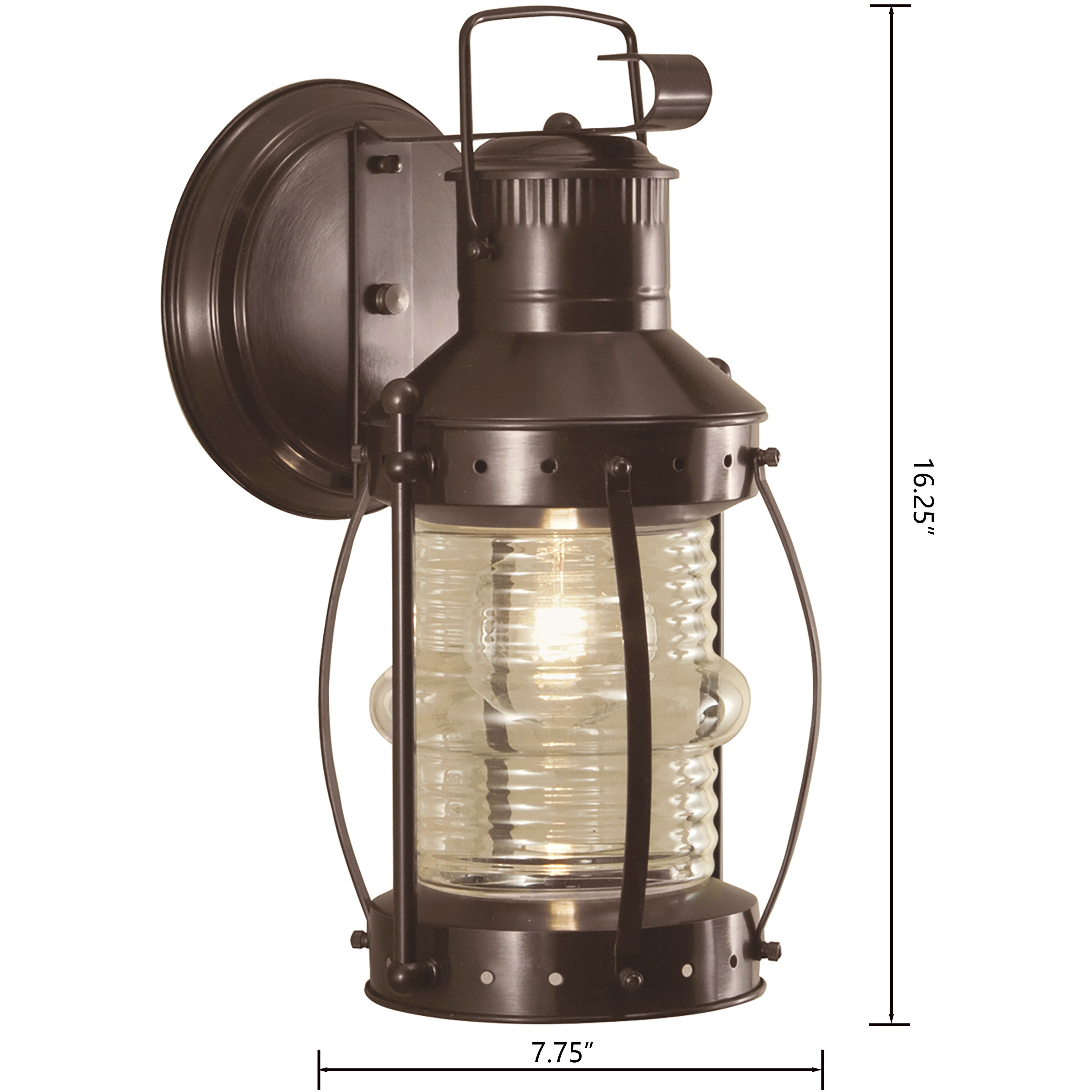 Seafarer 1 Light 16.25 inch Bronze Outdoor Wall Sconce