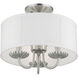 Brookdale 3 Light 13 inch Brushed Nickel Semi-Flush Mount Ceiling Light