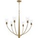 Jheni 6 Light 30 inch Brushed Gold Chandelier Ceiling Light
