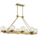 Darien Linear Chandelier Ceiling Light in Warm Brass