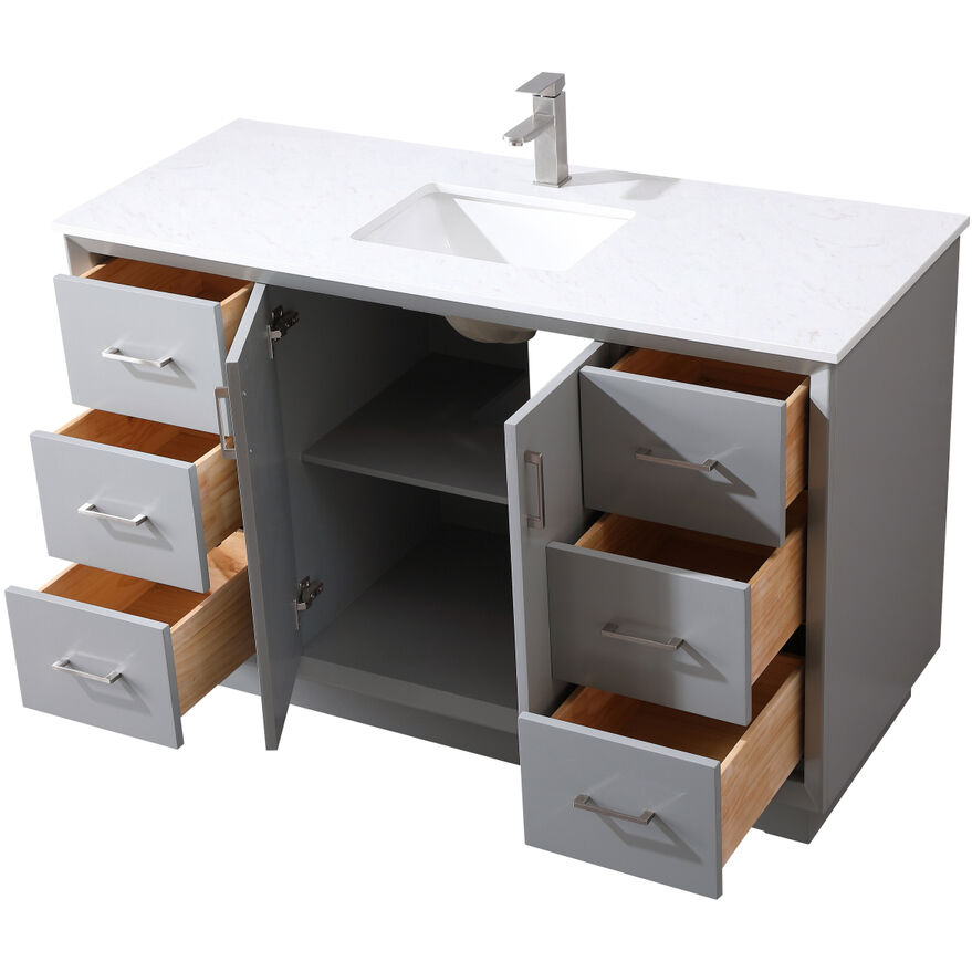 Hayes 54 X 22 X 35 inch Grey Vanity Sink Set