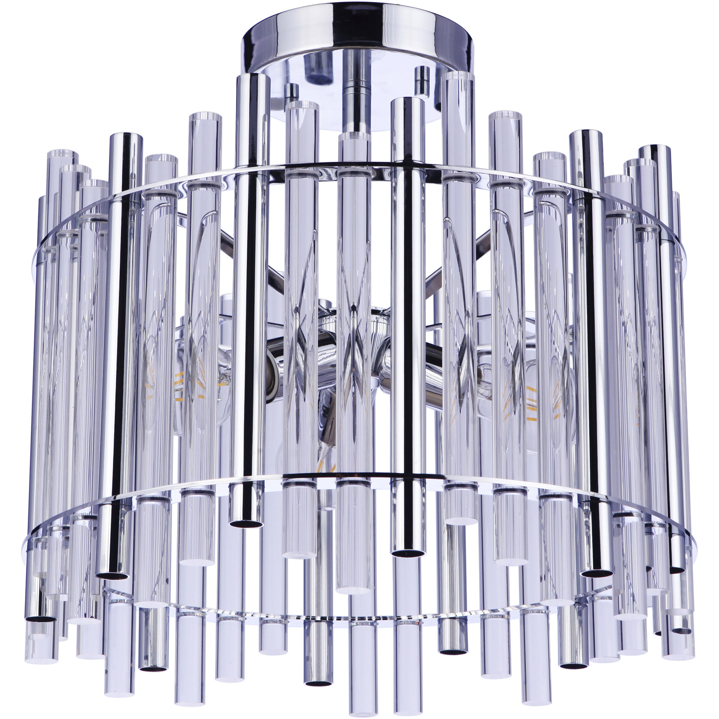 Reveal 3 Light 16.38 inch Chrome Semi Flush Ceiling Light