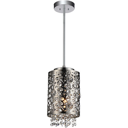 Bubbles 1 Light 6 inch Chrome Drum Shade Mini Pendant Ceiling Light