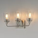 Hudson 3 Light 20.5 inch Satin Nickel Bath Vanity Wall Light in Clear