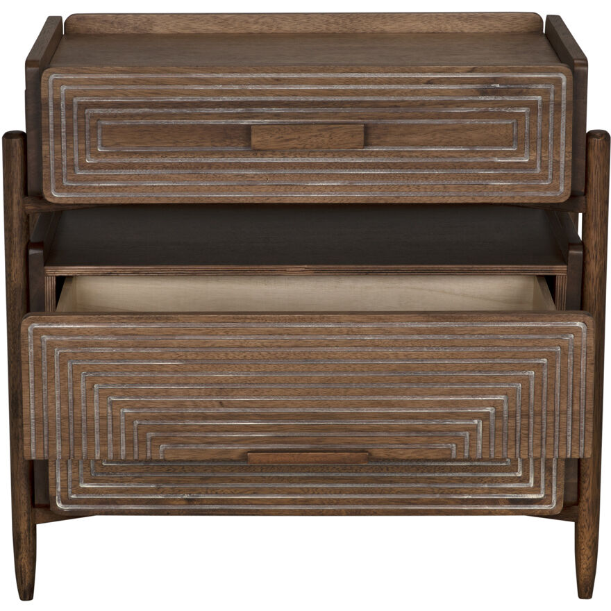 Savino 31 X 30 inch Dark Walnut Side Table