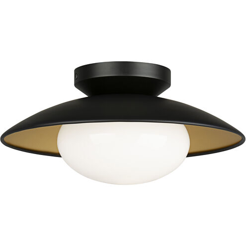 Hatley 1 Light 11.88 inch Black Flush Mount Ceiling Light