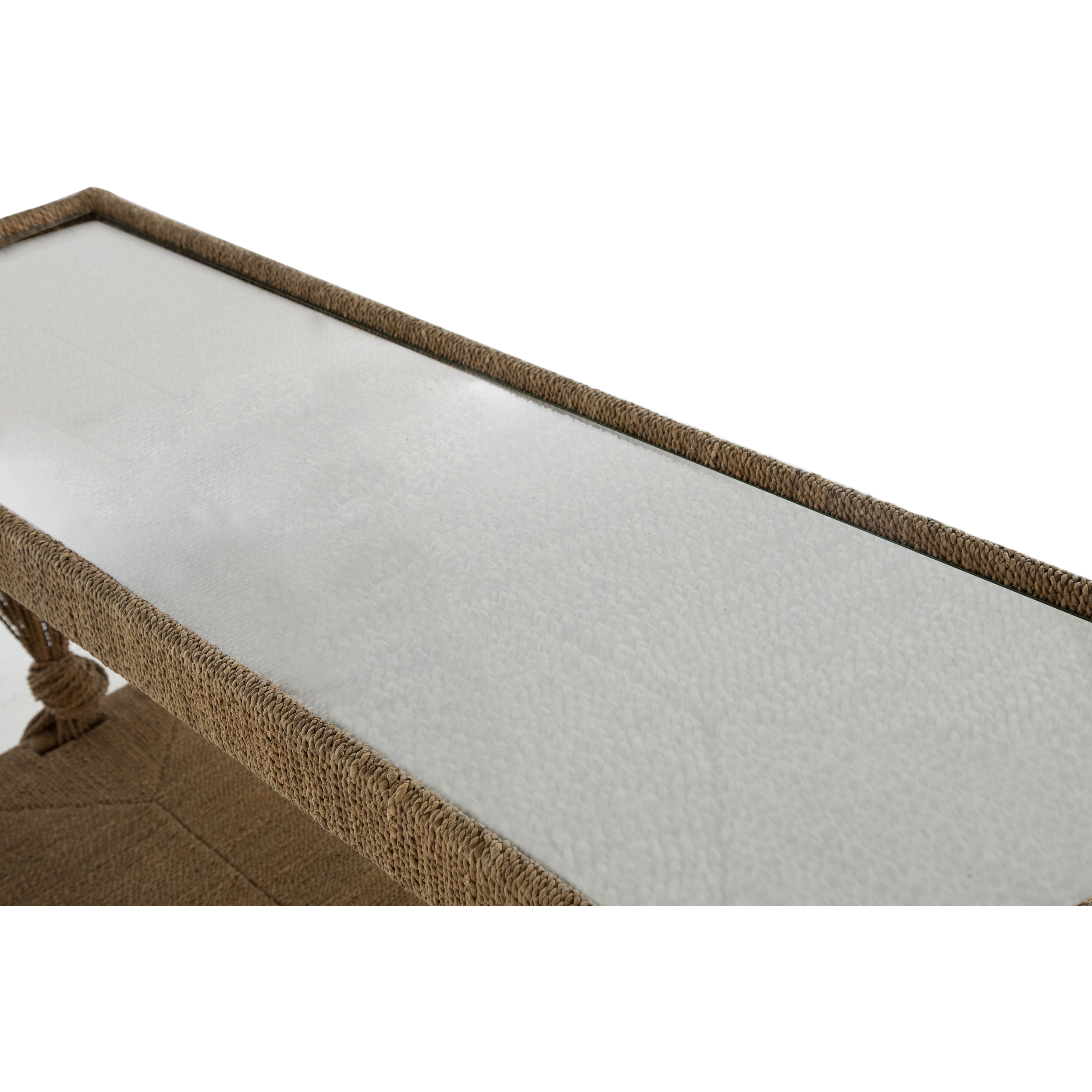Hutch 70 X 18 inch Natural Seagrass / Tempered Glass Console Table