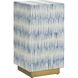 Nadene 22.5 X 12 inch Blue and White and Brushed Brass Accent Table