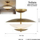 Solara 3 Light 18.25 inch Legacy Brass Semi Flush Ceiling Light