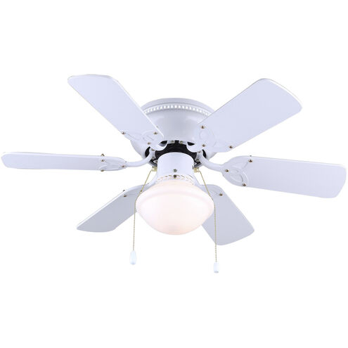 Madison 30 inch White with White/Bleached Oak Blades Indoor Fan