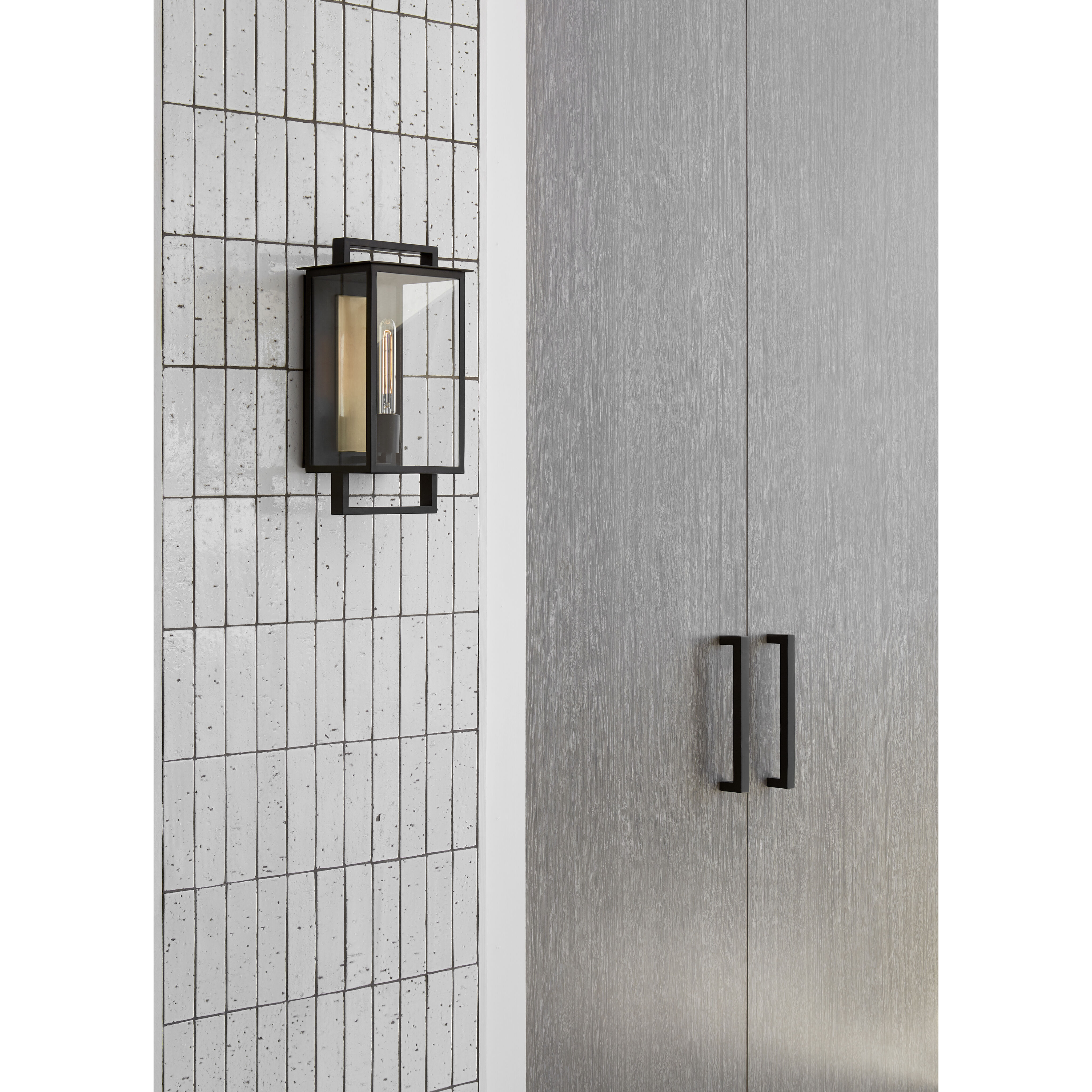 Ian K. Fowler Halle 1 Light 18 inch Aged Iron Outdoor Wall Lantern, Medium