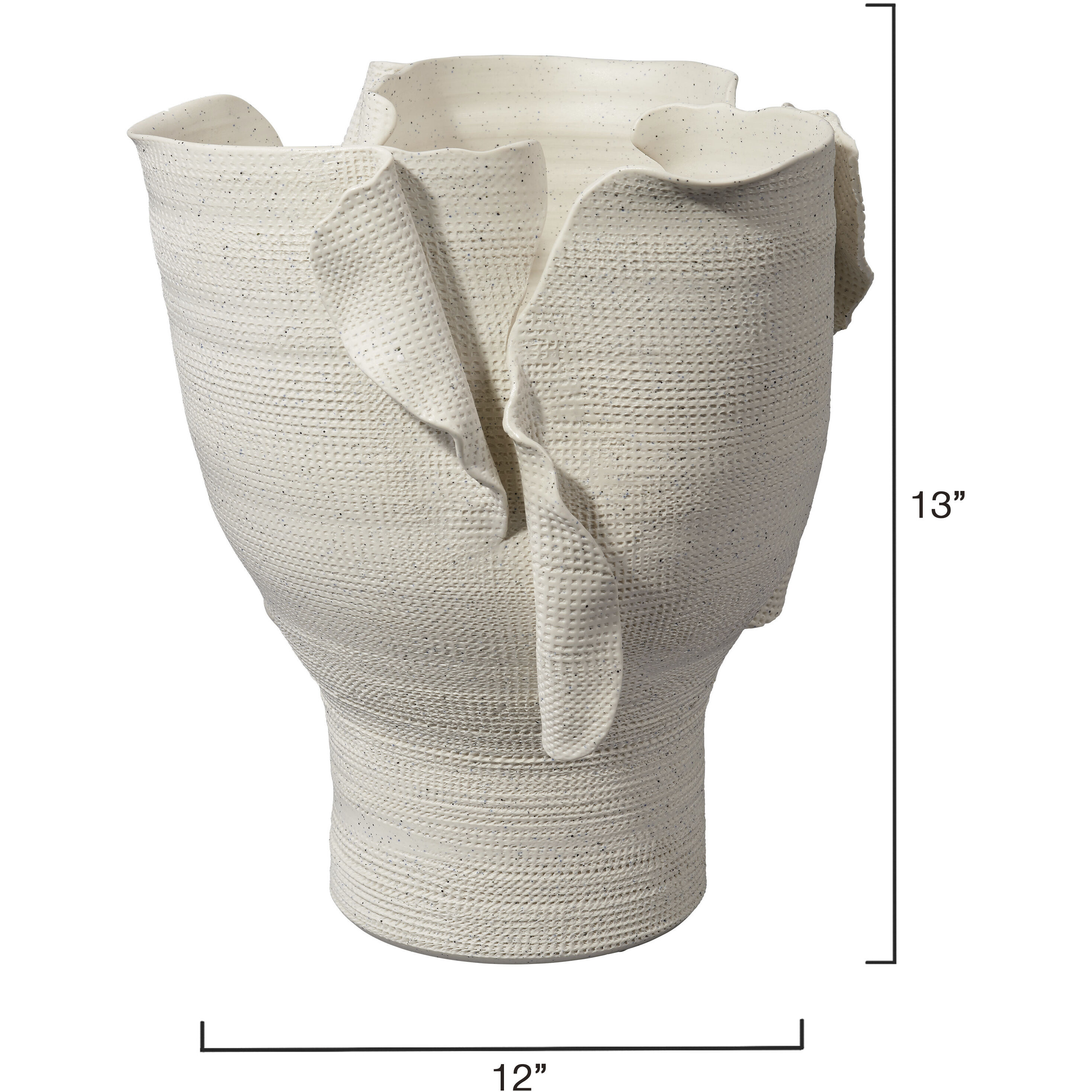 Torn 13 X 12 inch Vessel