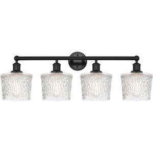 Edison Niagra 4 Light 34 inch Matte Black Bath Vanity Light Wall Light