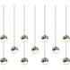 Grapes LED 36 inch Satin Nickel Cluster Pendant Ceiling Light in White Glass
