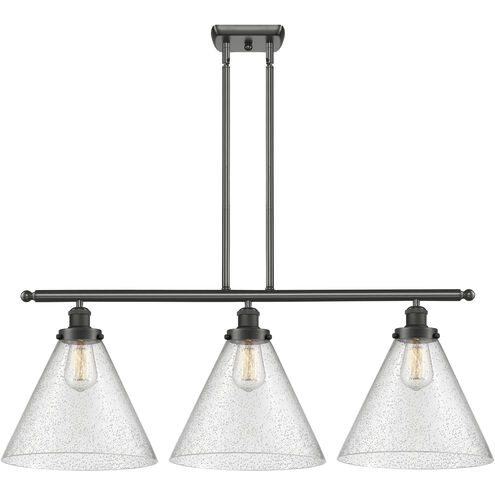 Ballston X-Large Cone LED 36 inch Oil Rubbed Bronze Island Light Ceiling Light in Seedy Glass