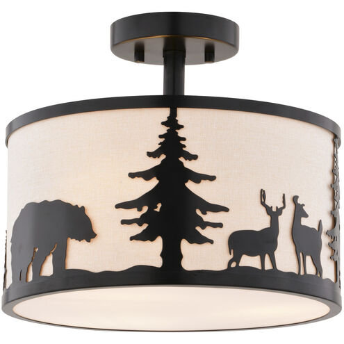 Acadia LED 13 inch Bronze Semi-Flush Mount Ceiling Light