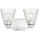 Riville 2 Light 13.75 inch Chrome Bathroom Vanity Light Wall Light