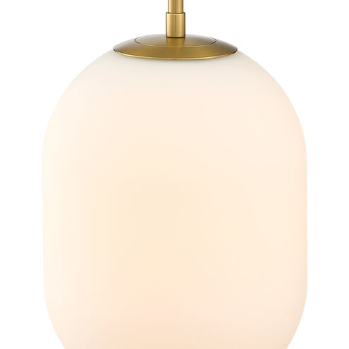 Noor 1 Light 8.5 inch Brushed Gold Pendant Ceiling Light