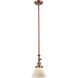 Franklin Restoration Cone LED 8 inch Antique Copper Mini Pendant Ceiling Light in Matte White, Franklin Restoration