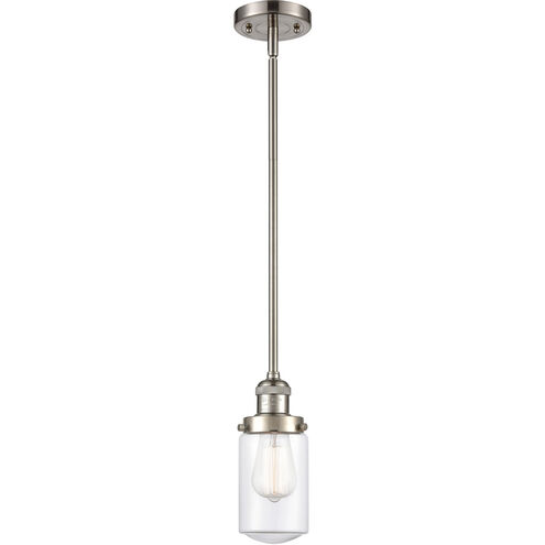 Franklin Restoration Dover 1 Light 5 inch Brushed Satin Nickel Mini Pendant Ceiling Light in Clear Glass, Franklin Restoration