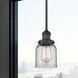 Franklin Restoration Bell 1 Light 5 inch Matte Black Mini Pendant Ceiling Light in Incandescent, Clear, Franklin Restoration